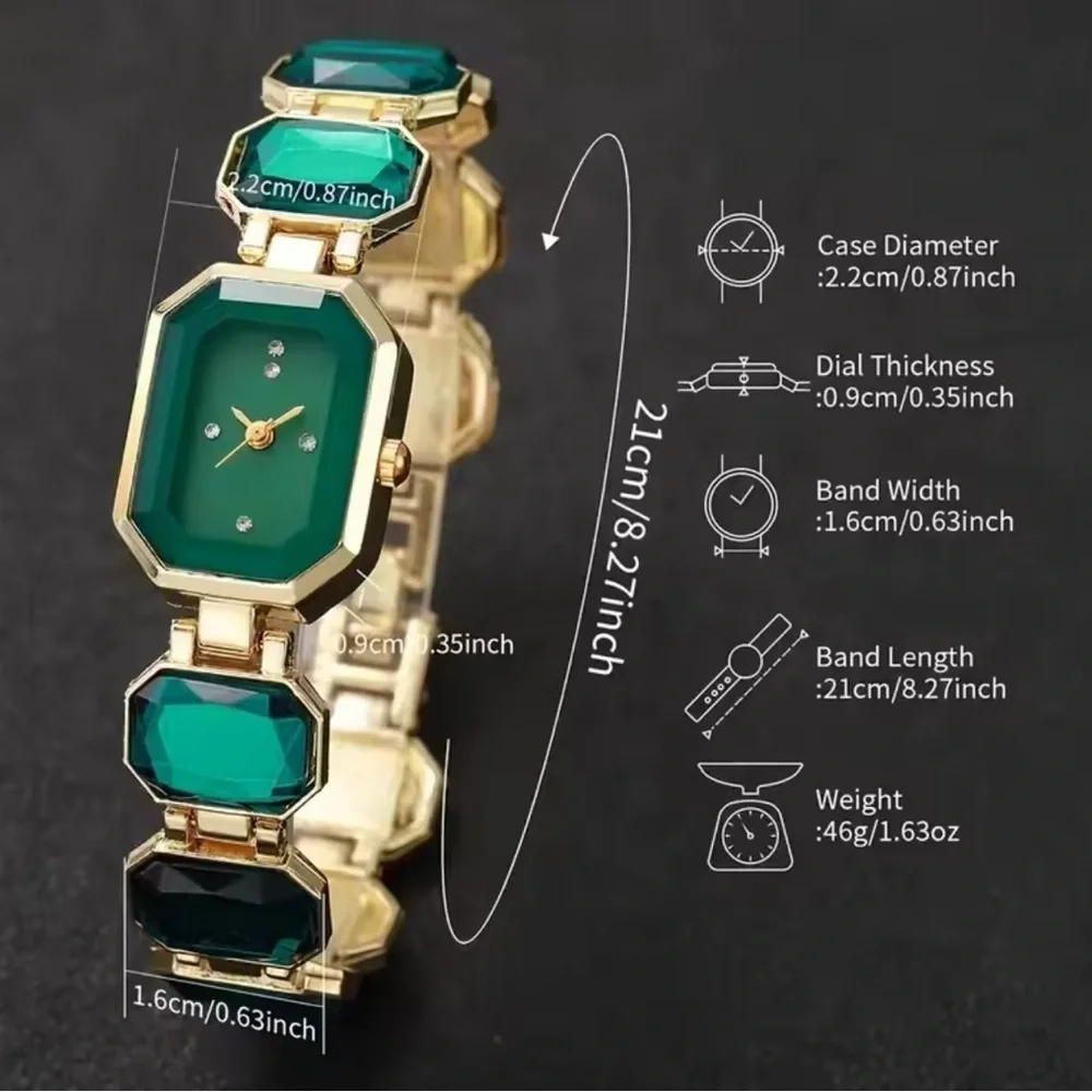 Ruby Red Crystal Gemstone Watch